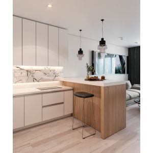 Buy cheap Custom Door Material Modern Kitchen Cabinet With Carcass Material For Villa from wholesalers