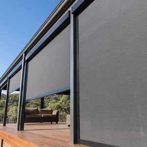 Windproof 6000x3500mm Automated Motorised Fabric Roller Blinds
