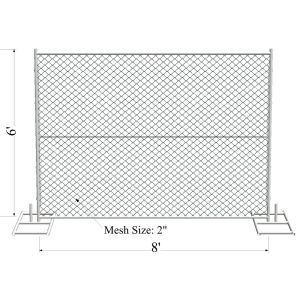 6'x8' smart construction fence tube 1.25"/32mm wall thick 1.20mm mesh aperture