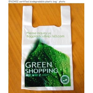Buy cheap 100% Eco-friendly Material Certified PLA Compostable Bag,Corn Starch T Shirt Bag Meet EN13432 BPI Biodegradable And Comp from wholesalers