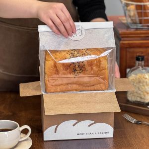 Buy cheap Custom Kraft Paper Toast Bag Bread Packaging Box Tear Open Box For Bagels Sliced Bread Ideal For Bakery Blind Boxes from wholesalers