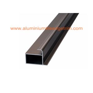 Buy cheap Extruded Cupboard Aluminium Cabinet Door Profiles Anodized Iron Grey Color product
