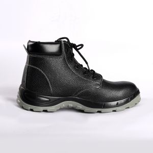 Factory Genuine Leather Breathable Work Boots with Mesh Lining and EVA Insole