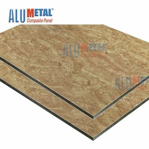 Buy cheap Brown Marble Pattern Covered Aluminum Composite Panel 3D Exterior Wall from wholesalers