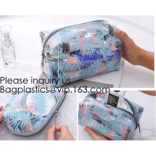 Custom Printing Recycled Soft Pvc Zipper Cosmetic Pouch,Transparent Customer