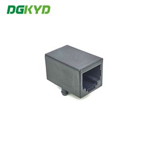 rectangle 6P6C RJ11 Cable Connector Full Plastic Without Light