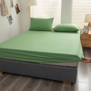 Buy cheap Hypoallergenic Green Cotton Bed Sheet Set 300TC Machine Washable for a Cozy and Healthy Nights Sleep from wholesalers