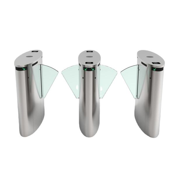 Two Direction Waist High Turnstile Flap Barrier , 24VDC Security Entrance