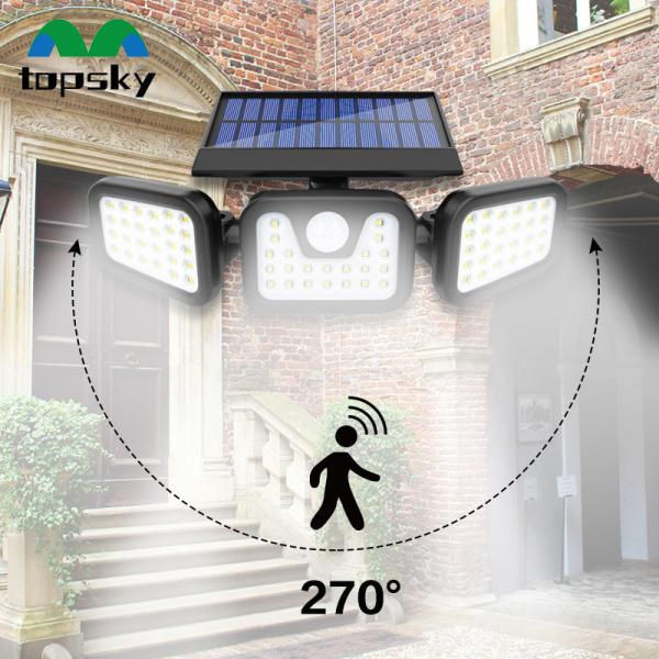 Quality IP65 ABS Outdoor Solar Garden Light 74 LM LED Three Mod Wall  5000K for sale