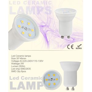 Buy cheap 260Lm GU10 Light Lamp MR11 Ceramic Cup 3 Watt AC110 - 130V SEC-L-CM116 from wholesalers