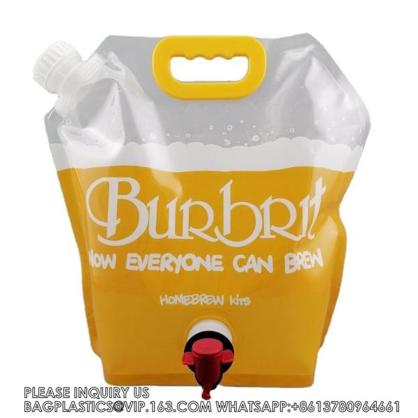 8L Stand Up Pouch With Tap Dispenser Big Foldable Pouches Standing Pouch