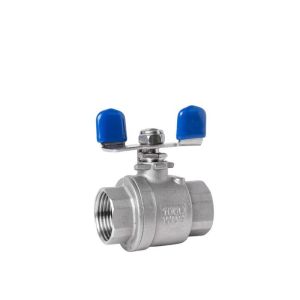 China Nominal Pressure 1000 Wog 2PC Ball Valve with Female Thread and Butterfly Handle on sale