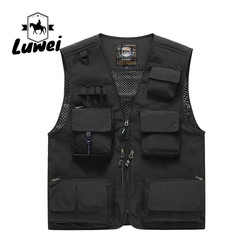 Buy cheap High Quality Breathable Mesh Outdoor Multi-pocket Utility Men's Vests Men's Zipper Fishing Vest Waistcoat For Men from wholesalers