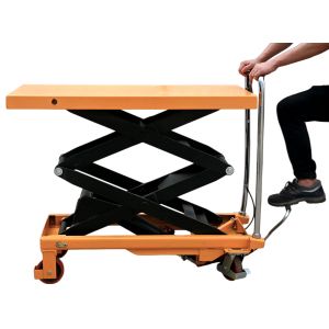 Buy cheap OEM Single Adjustable Scissor Lift Table , Small Hydraulic Lifting Platform 1000kg hydraulic scissor lift trolley from wholesalers