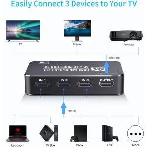 Buy cheap HDR 3 Ports 18Gbps 4K 60Hz HDMI Switch Box from wholesalers
