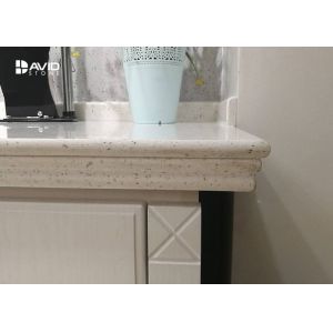 Man Made White Color Quartz Stone Countertops With Sparkle SGS ISO9001 Approved