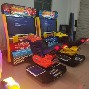 Plastic Moto Racing Game Machine 2200*2500*2500mm Cool Coin Operated Driving