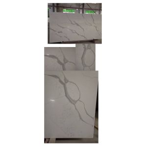 Nebulous Calacatta Quartz Stone For Kitchen Countertop Surface