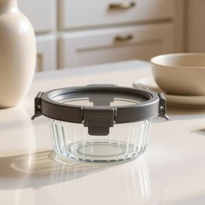 Buy cheap Striped Glass Food Container with Tempered Glass Lid product