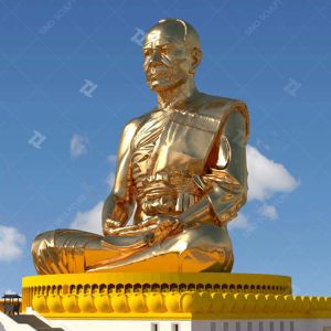 Buy cheap Giant Bronze Buddha Statue Customized Spray Paint Finish With Gold Leaf Surface from wholesalers