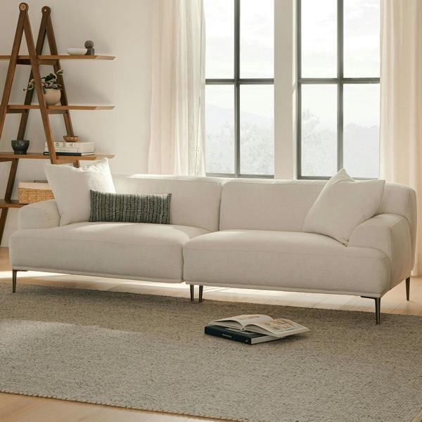 Quality 5 Star Hotel Luxury Modular Linen Fabric White Sectional Sofa For Room for sale