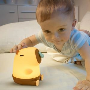Buy cheap Cute Snottybara Table Lamp Animal Rechargeable Creative Cartoon Capybara Silicone Night Lamp from wholesalers