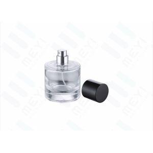 Custom Perfume Bottle Packaging With Shiny Silver Perfume Pump And Black Cap