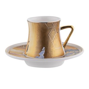 Custom Luxury Fashion Coffee Cups Electroplating Gold Tea Cups and Saucer