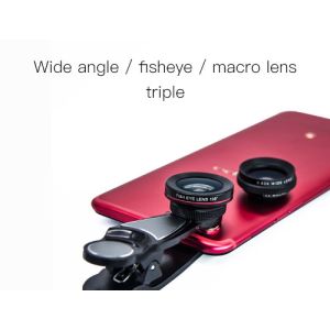 Buy cheap 3 In 1 DSLR Camera Lens , Cell Phone Lens Macro Photo Camera Kit With Clip from wholesalers