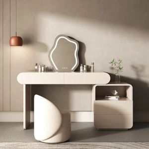 Creative Apricot Hotel Dressing Table Set With Drawers Solid Wood