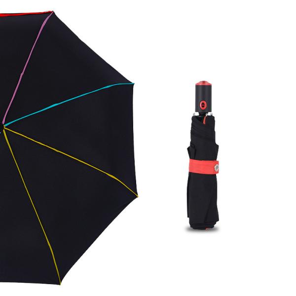 Three Folding Umbrella 210T Pongee Fabric With Coating