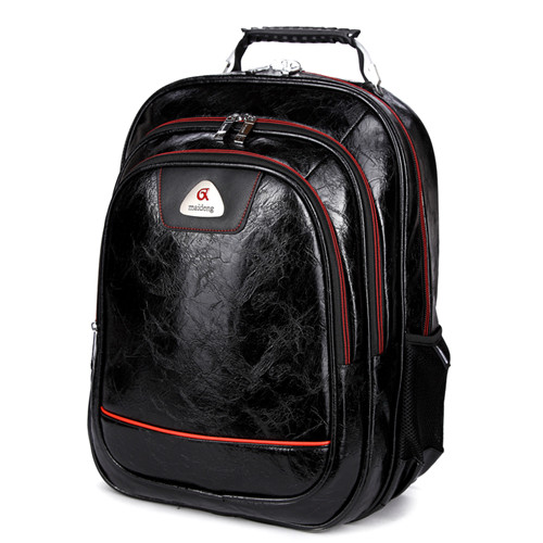 Buy cheap Leisure Fashionable Black Leather Backpack , Excellent Craftsmanship Soft Leather Backpack from wholesalers