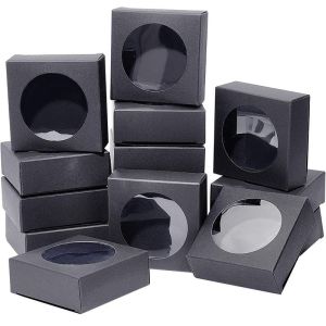 Food Packaging Boxes with Custom Round Window Front and Recycled Material Made