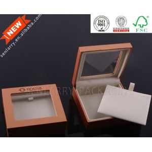China Promotional plastic custom jewelry box with clear window and velvet insert certificated by ISO on sale