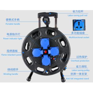 Buy cheap Customized Sockets Cable Reel Retractable 100m 50m 40m 25m Extension Cord Reel For Duty Use from wholesalers