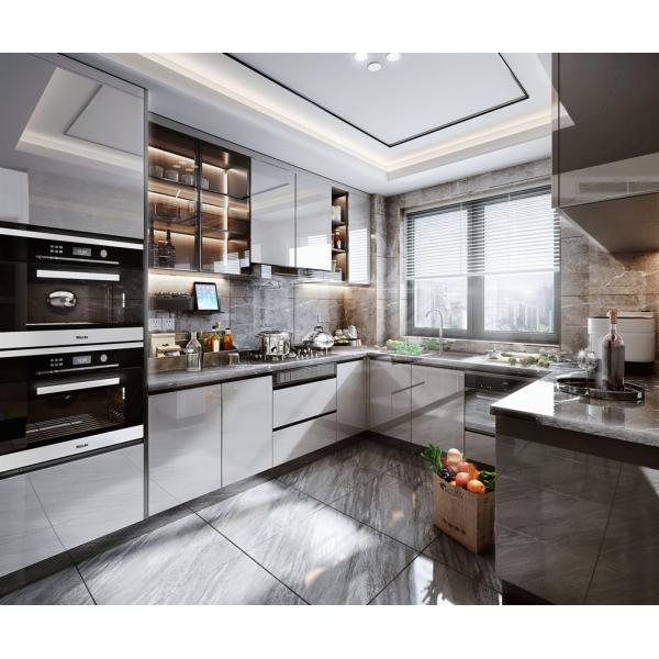 Quality Assemble Kitchen Cabinets Solid Wood Shaker Style Modular Particle Board for sale