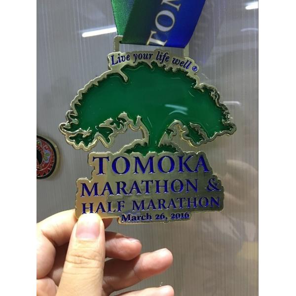 Quality Light Weight Advertisement Hard Enamel Medals Antique Nickel Plating for sale