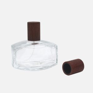 glass perfume spray 50ml 100ml perfume bottles with wooden caps