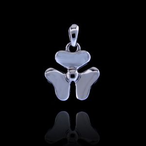 Romantic Style Plain Silver Pendant Heart Shape Petal Clover Design For European