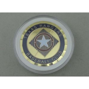 Brass Stamped With Epola Enamel Personalized Coins With Gol Plating