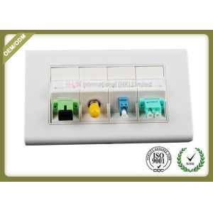 Slanting ABS Fiber Optic Faceplate FC / LC Interface 4 Port For FTTH System
