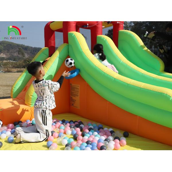 Inflatable Bouncer Combo Bounce House Double Lane Inflatable Water Slide With Water Pool Trampoline Shooting Net Basket Climbing