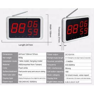 Buy cheap restaurant wireless calling system with 5 table callers for guest and 1 display receiver for waiter from wholesalers