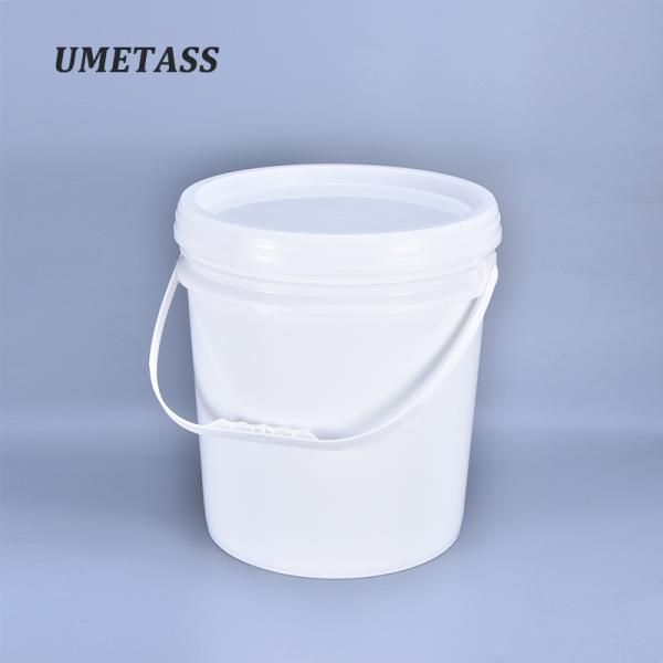Food Grade Container 16L PP White Plastic Round Bucket with Customized Printing