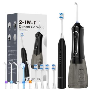 Buy cheap Electric Toothbrush With Water Flosser 2 in 1 Cordless Advanced Dental Oral Irrigator Sonic Toothbrush Flossing Brushing Combo from wholesalers