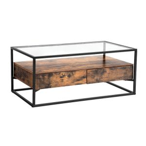 Buy cheap Glass Top Coffee Table With Drawer, Industrial Design Coffee Table, Coffee Table Furniture, LCT31BX from wholesalers
