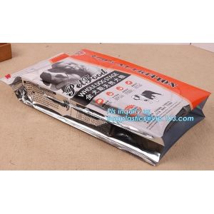 Buy cheap 15kg 20kg side gusset plastic bag pet food packaging with slider zipper, flat bottom plastic pet food bag with slider zi from wholesalers