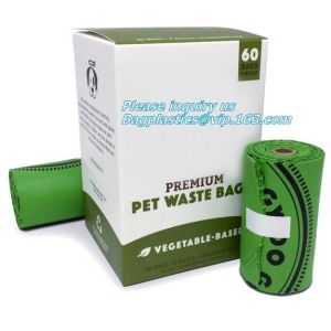 Waste Poop Bag With Customized Logo, Unscented Environment Friendly Compostable