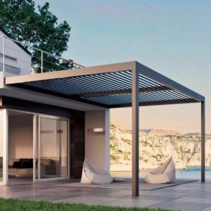 Buy cheap Louvered Pergola Double Aluminum Louvers Patio Pergola With Retractable Canopy from wholesalers