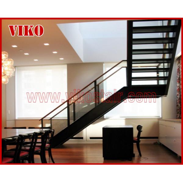 Quality Double Steel Plate Staircase VK29S Stainless Steel, Power Coated,，Wooden ，Beech Tread , Carbon Steel Stringer, for sale
